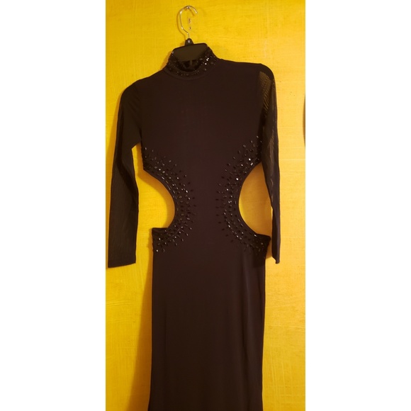 KIKI RIKI CUT-OUT SIDE HIGH NECKLINE GOWN - Picture 6 of 7